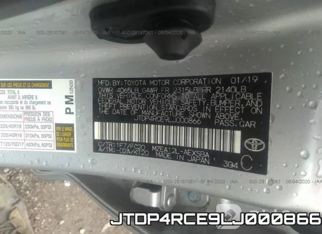 JTDP4RCE9LJ000866 фото 10