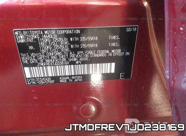 JTMDFREV7JD238169 фото 10