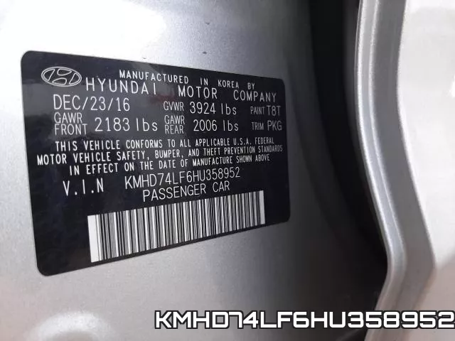 KMHD74LF6HU358952 фото 2