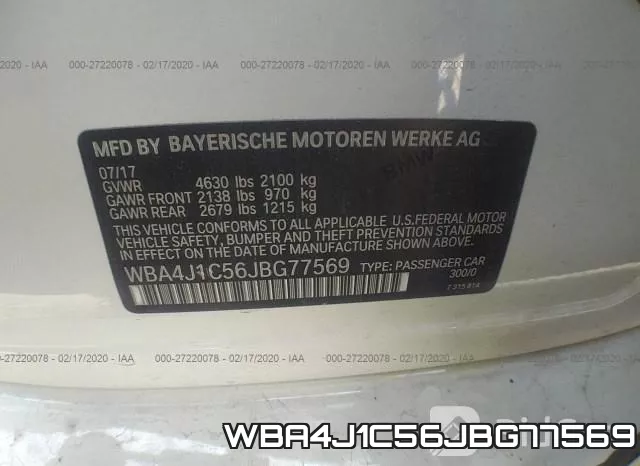 WBA4J1C56JBG77569 фото 10