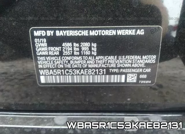 WBA5R1C53KAE82131 фото 10