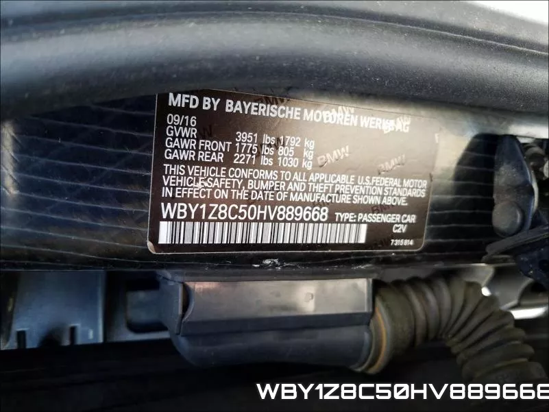 WBY1Z8C50HV889668 фото 2