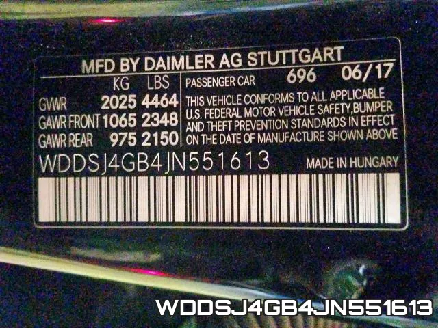 WDDSJ4GB4JN551613 фото 2