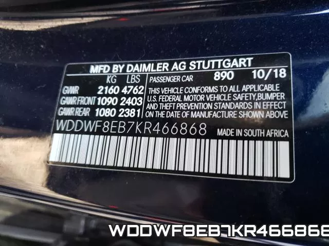 WDDWF8EB7KR466868 фото 2