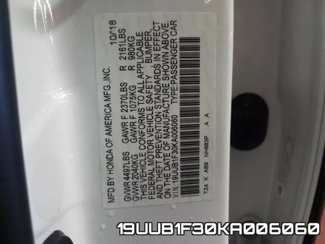 19UUB1F30KA006060 фото 2