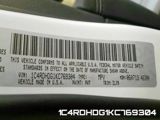 1C4RDHDG1KC769304 фото 2