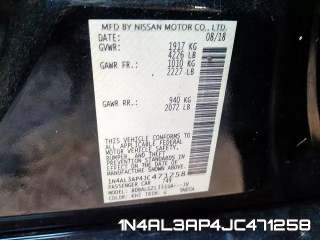 1N4AL3AP4JC471258 фото 2