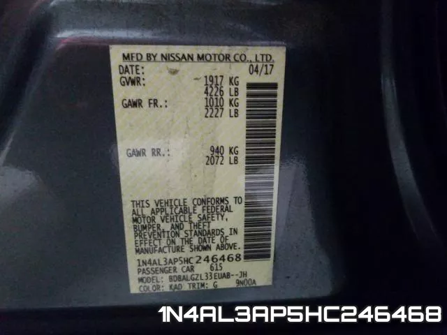 1N4AL3AP5HC246468 фото 2
