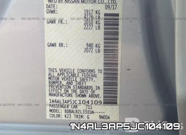1N4AL3AP5JC104109 фото 10