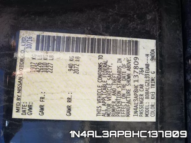 1N4AL3AP8HC137809 фото 2
