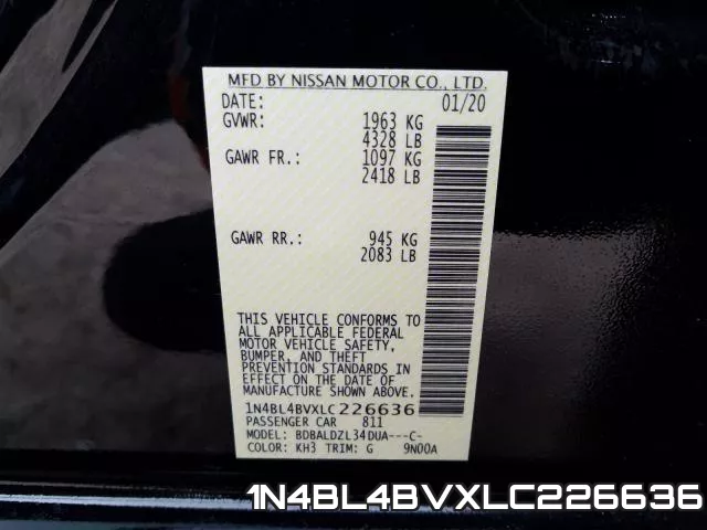1N4BL4BVXLC226636 фото 2