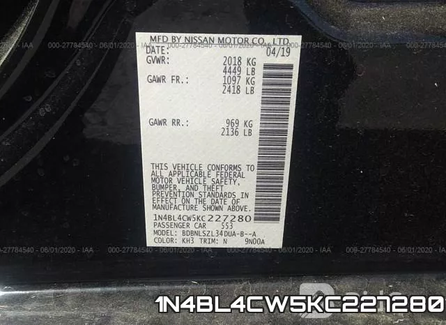 1N4BL4CW5KC227280 фото 10