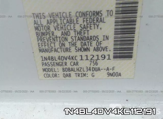 1N4BL4DV4KC112191 фото 10