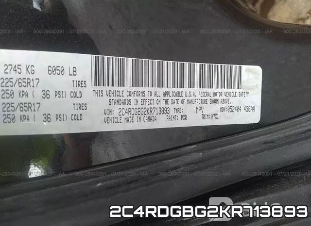 2C4RDGBG2KR713893 фото 10