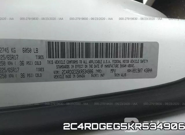 2C4RDGEG5KR534906 фото 10