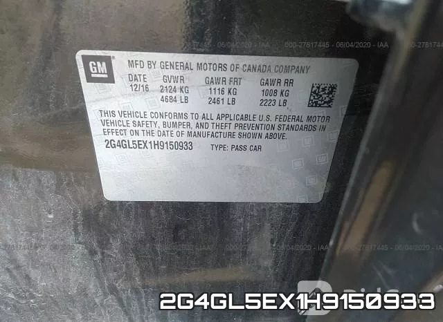 2G4GL5EX1H9150933 фото 10