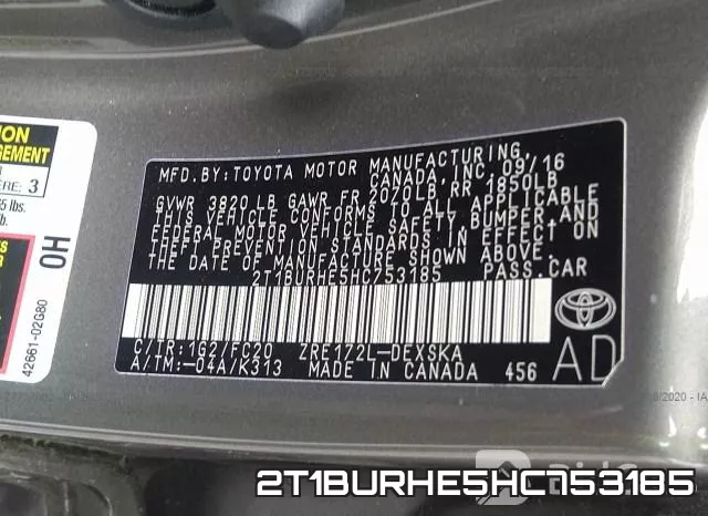 2T1BURHE5HC753185 фото 10