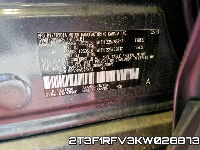 2T3F1RFV3KW028873 фото 2