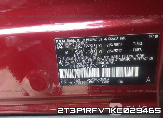 2T3P1RFV7KC029465 фото 10