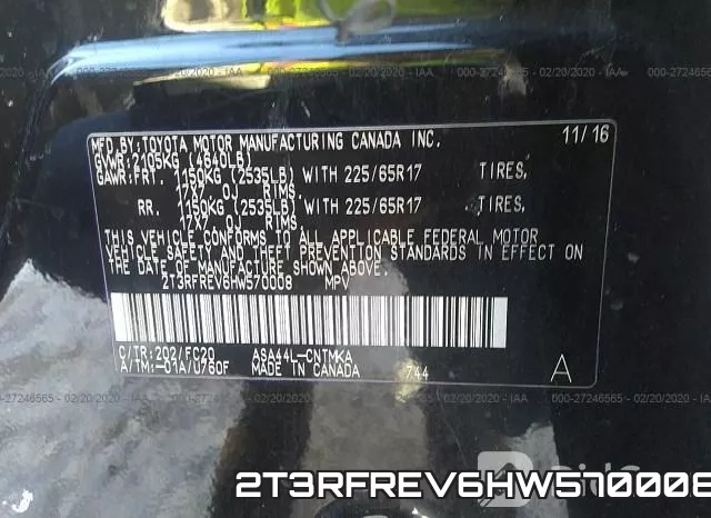 2T3RFREV6HW570008 фото 10