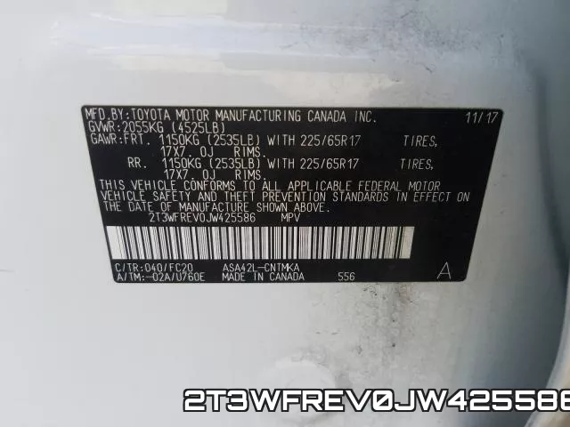2T3WFREV0JW425586 фото 2