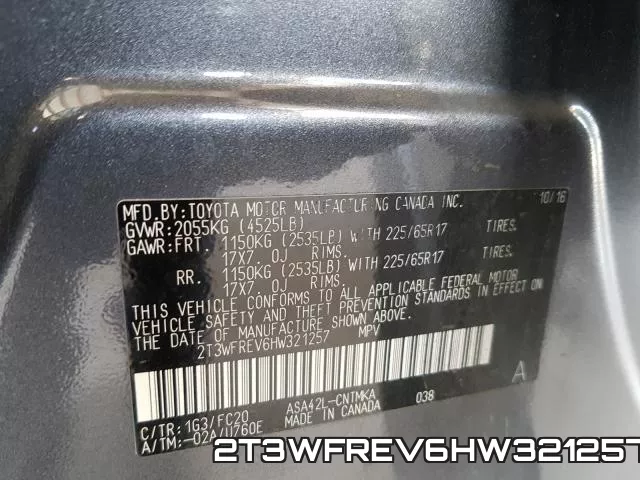 2T3WFREV6HW321257 фото 2