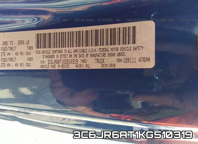 3C6JR6AT1KG510319 фото 10