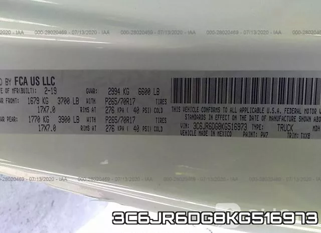3C6JR6DG8KG516973 фото 10