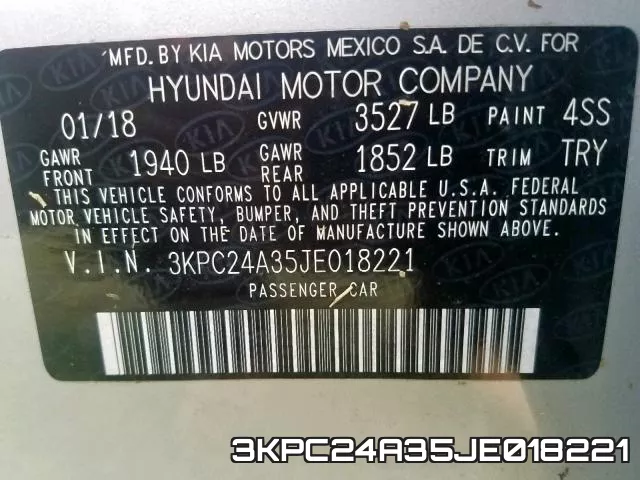 3KPC24A35JE018221 фото 2