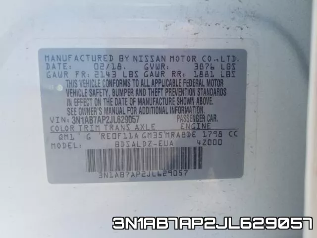 3N1AB7AP2JL629057 фото 2