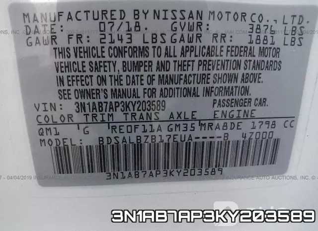 3N1AB7AP3KY203589 фото 10