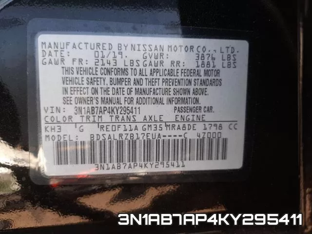 3N1AB7AP4KY295411 фото 2