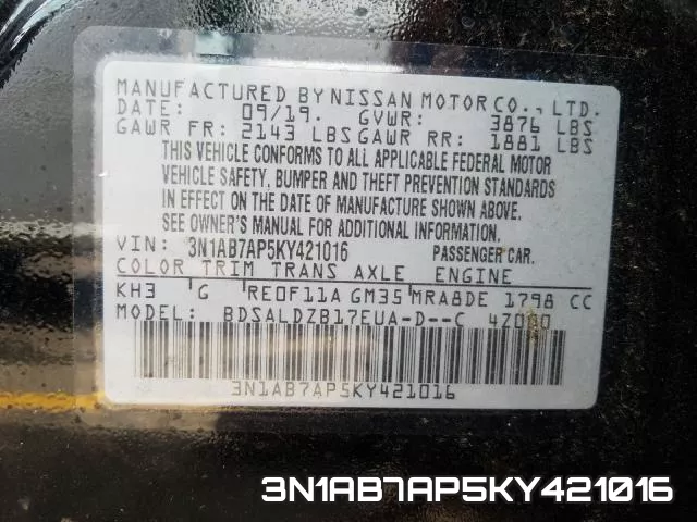 3N1AB7AP5KY421016 фото 2