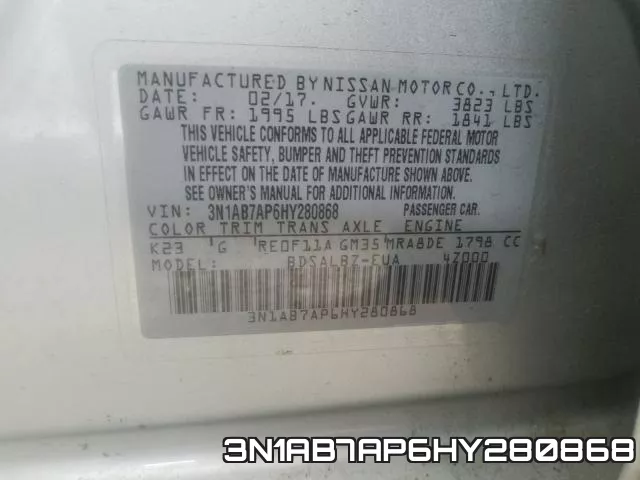 3N1AB7AP6HY280868 фото 2