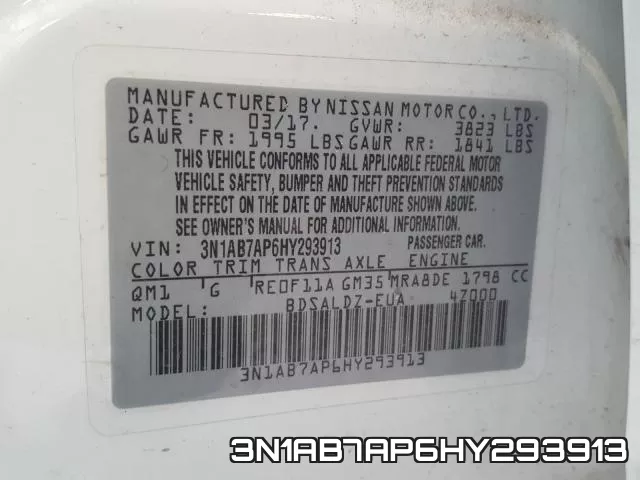 3N1AB7AP6HY293913 фото 2