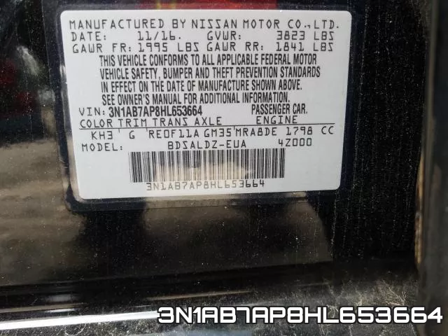 3N1AB7AP8HL653664 фото 2