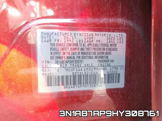 3N1AB7AP9HY308761 фото 2