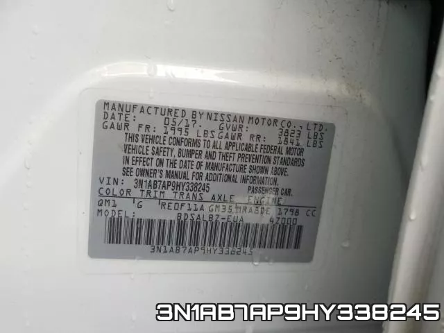 3N1AB7AP9HY338245 фото 2