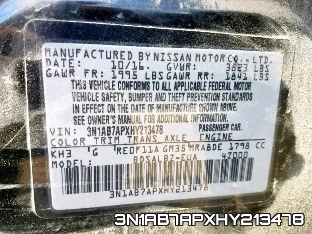 3N1AB7APXHY213478 фото 2