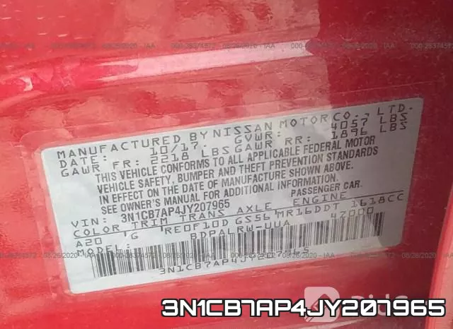 3N1CB7AP4JY207965 фото 10