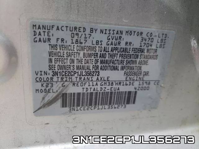 3N1CE2CP1JL356273 фото 2