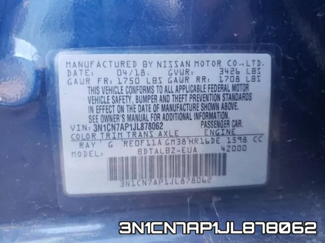3N1CN7AP1JL878062 фото 2