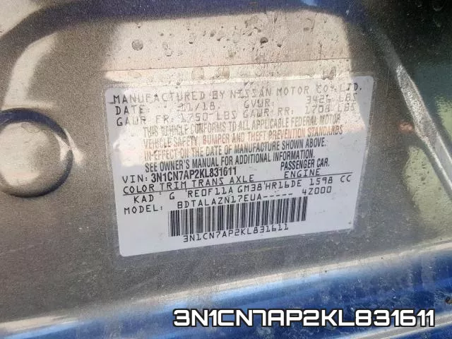 3N1CN7AP2KL831611 фото 2