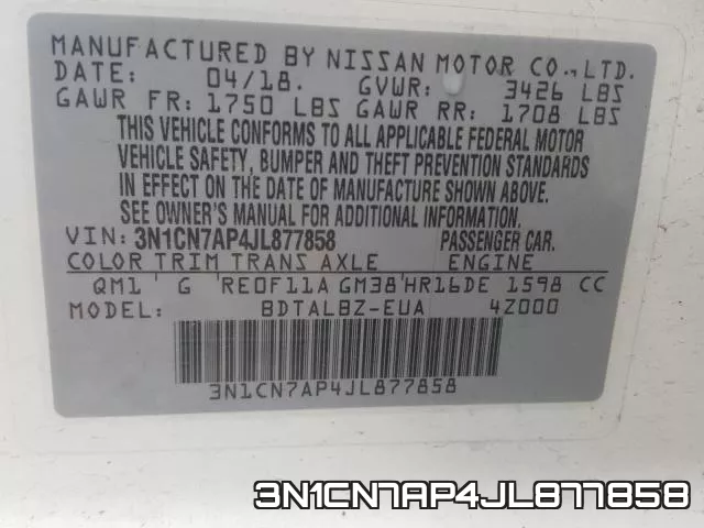 3N1CN7AP4JL877858 фото 2