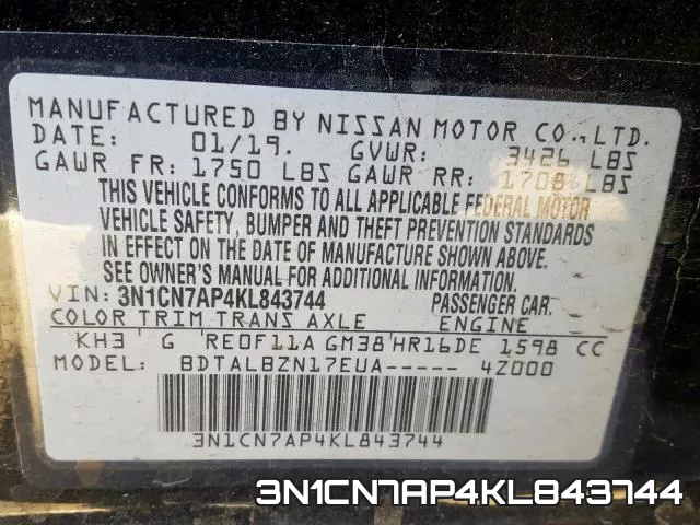 3N1CN7AP4KL843744 фото 2