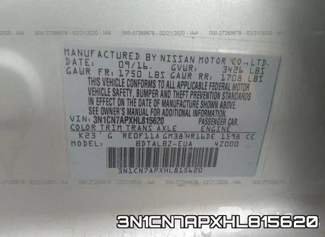 3N1CN7APXHL815620 фото 10