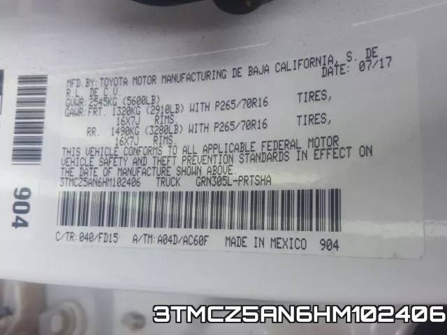 3TMCZ5AN6HM102406 фото 2