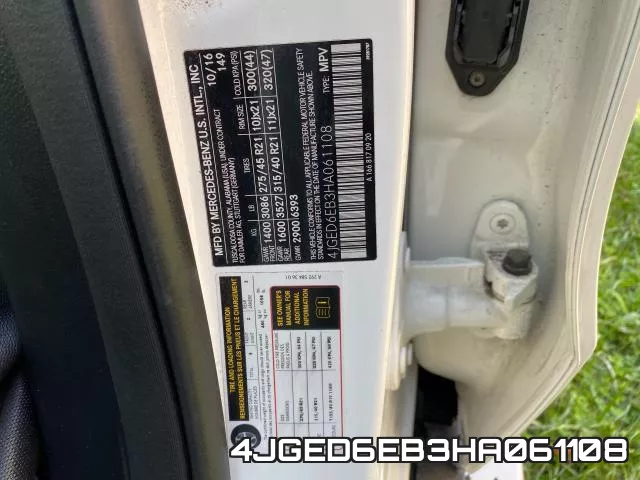 4JGED6EB3HA061108 фото 2