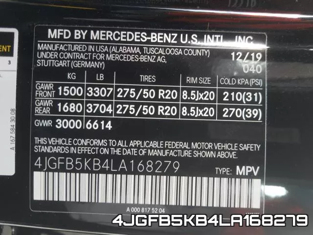 4JGFB5KB4LA168279 фото 2