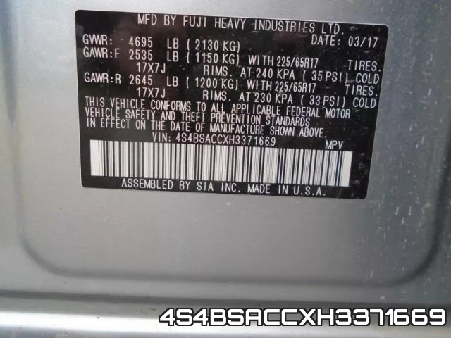 4S4BSACCXH3371669 фото 2